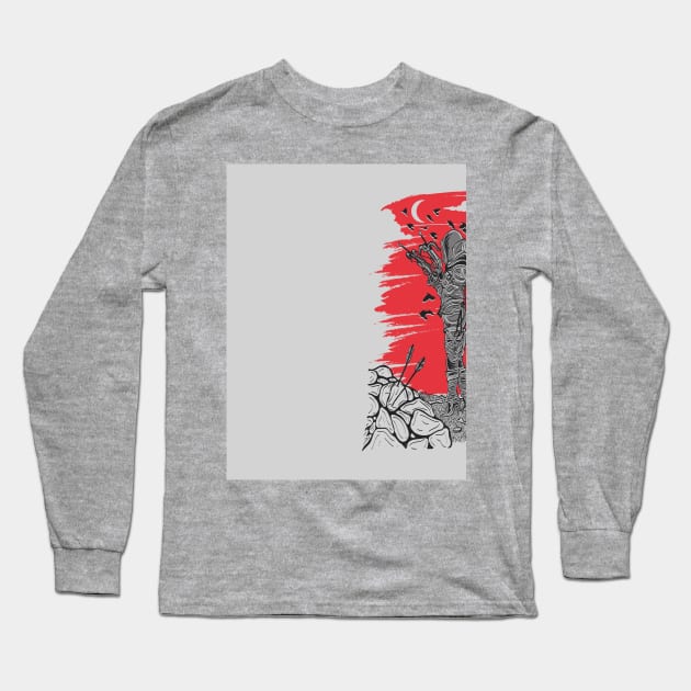 Demon Red Skies Long Sleeve T-Shirt by Daletheskater